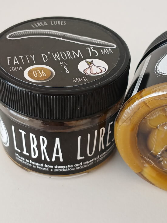 Fatty D"Worm 75mm, 036-Coffee Milk, 2,1gr, Garlic, 8pcs/pack