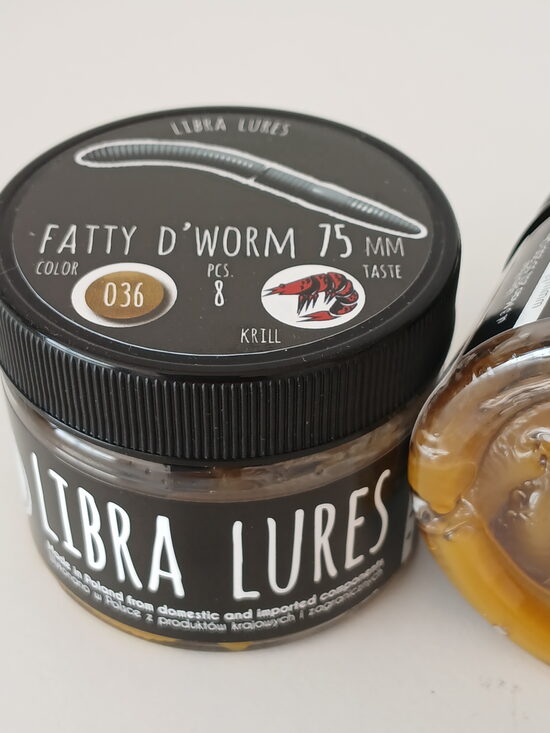 Fatty D"Worm 75mm, 036-Coffee Milk, 2,1gr, Krill, 8pcs/pack