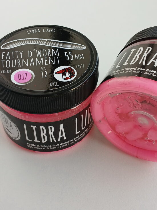 Fatty D"Worm Tournament 55, 017-Bubble Gum, Krill, 12psc/pack