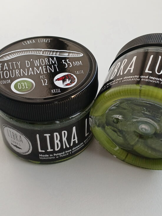 Fatty D"Worm Tournament 55, 031-Olive, Krill, 12psc/pack