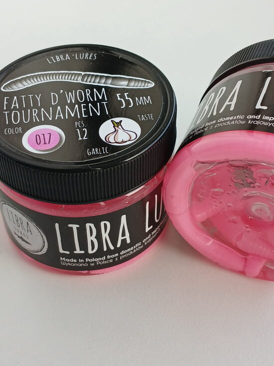 Fatty D"Worm Tournament 55, 017-Bubble Gum, Garlic, 12psc/pack