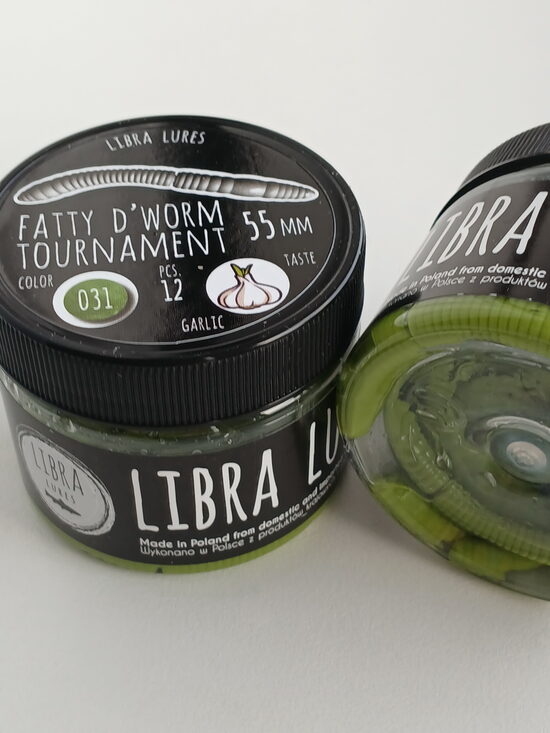 Fatty D"Worm Tournament 55, 031-Olive, Garlic, 12psc/pack