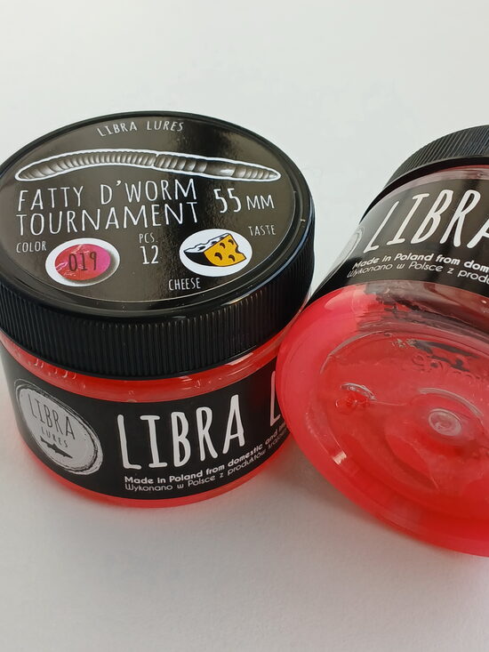 Fatty D"Worm Tournament 55, 019-Hot Pink, Cheese, 12psc/pack