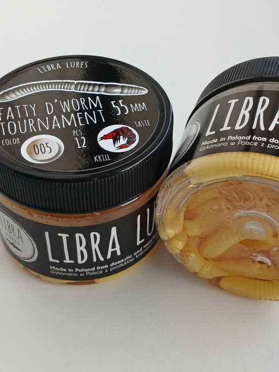 Fatty D"Worm Tournament 55, 005-Cheese, Krill, 12psc/pack