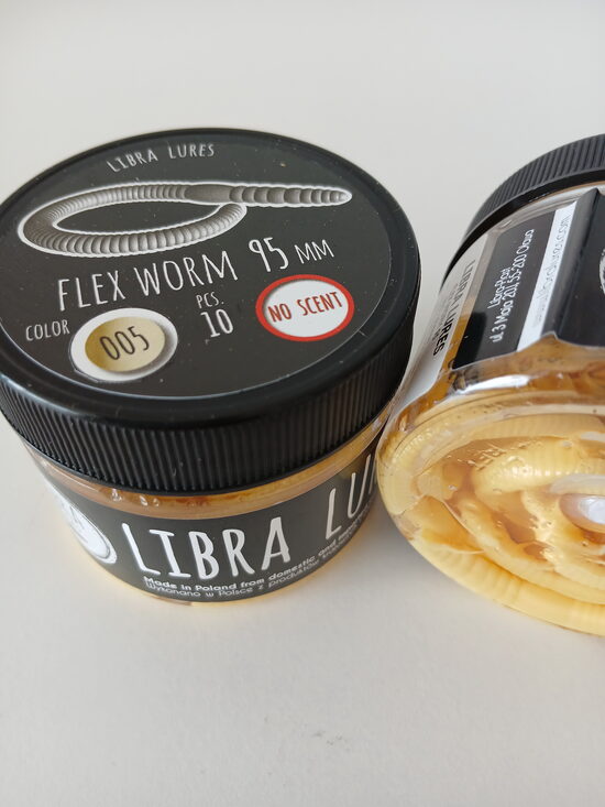 Flex Worm 95mm, 005-Cheese, 1,65gr, no scent, 10pcs/pack