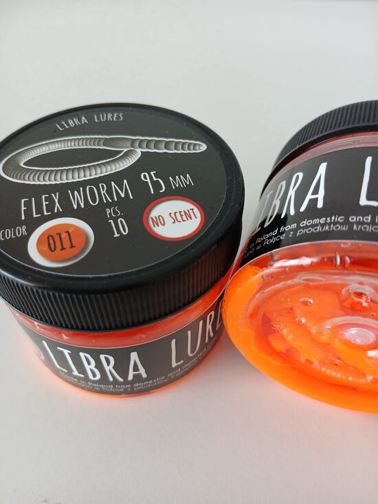 Flex Worm 95mm, 011-Hot Orange, 1,65gr, no scent, 10pcs/pack