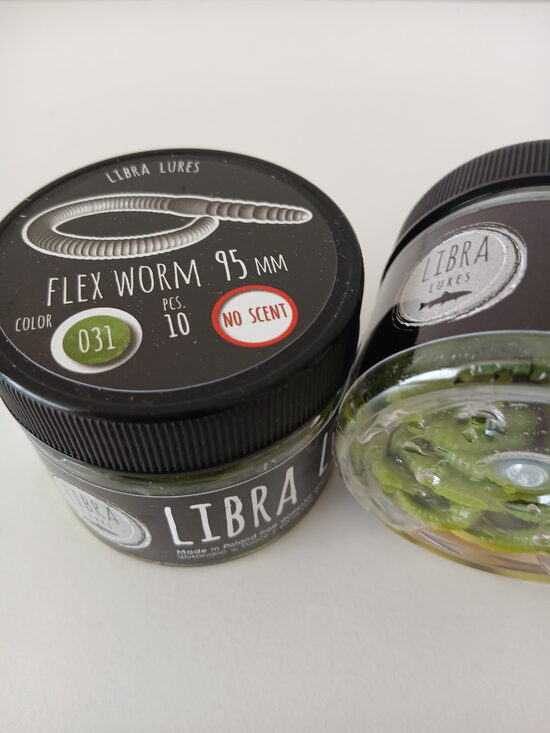 Flex Worm 95mm, 031-Olive, 1,65gr, no scent, 10pcs/pack