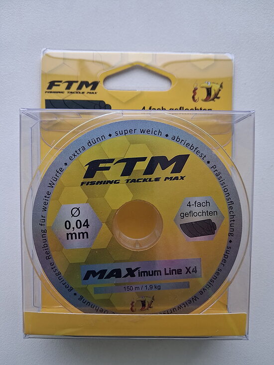 Punutud nöör FTM MAXimum Line X4 Yellow 0.04mm / 150m / 1.9kg