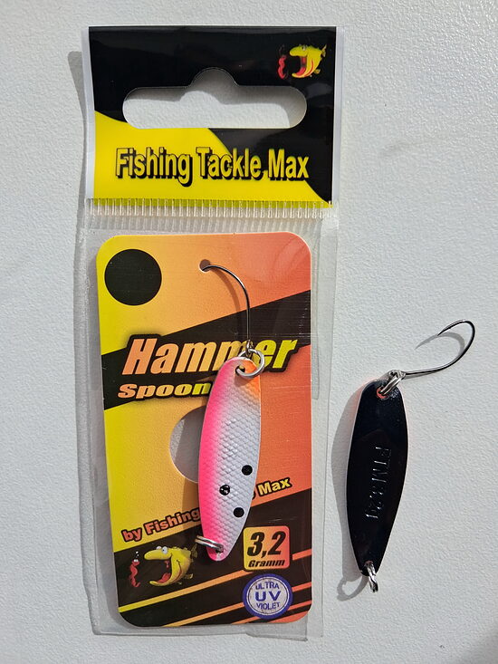  FTMAX Hammer Spoon 3.2g (Белый с розовым боком и точками)