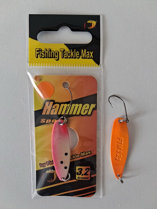  FTMAX Hammer Spoon 3.2g (Белый с розовым боком и оранжевой подложкой)