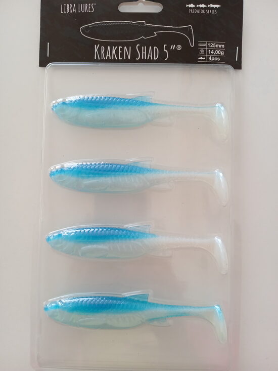 Kraken Shad 5"/125mm, 003-Blue Whitefish, 15gr, 4pcs/pack