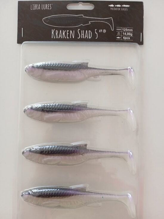 Kraken Shad 5"/125mm, 120-Violet Shine, 15gr, 4pcs/pack