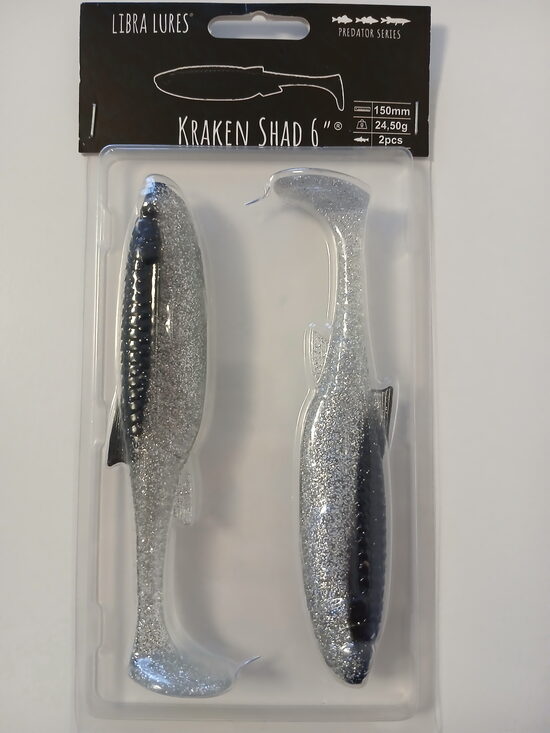 Kraken Shad 6"/150mm, 002-Ghost, 24gr, 2pcs/pack