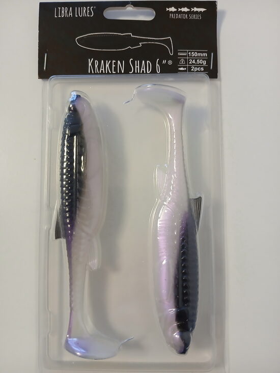Kraken Shad 6"/150mm, 120-Violet Shine, 24gr, 2pcs/pack