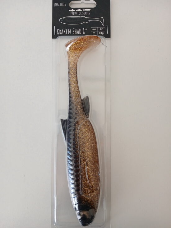 Kraken Shad 8"/205mm, 009-Gold, 60gr, 1pcs/pack
