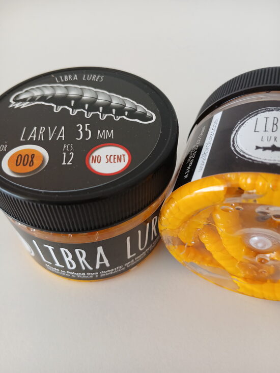 Larva 35mm, 008-Dark Yellow, 0,8gr, no scent, 12pcs/pack