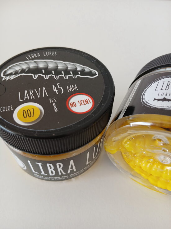 Larva 45mm, 007-Yellow, 1,6gr, no scent, 8pcs/pack