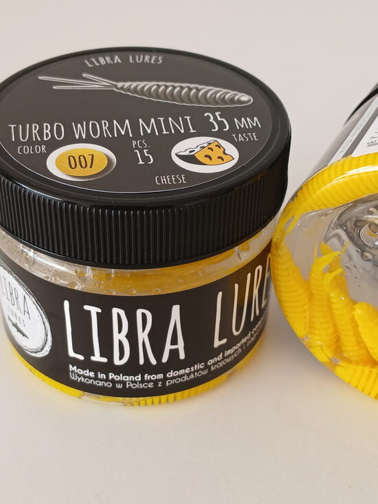 Turbo Worm mini 35mm, 007-Yellow, 0,34gr, cheese, 15pcs/pack