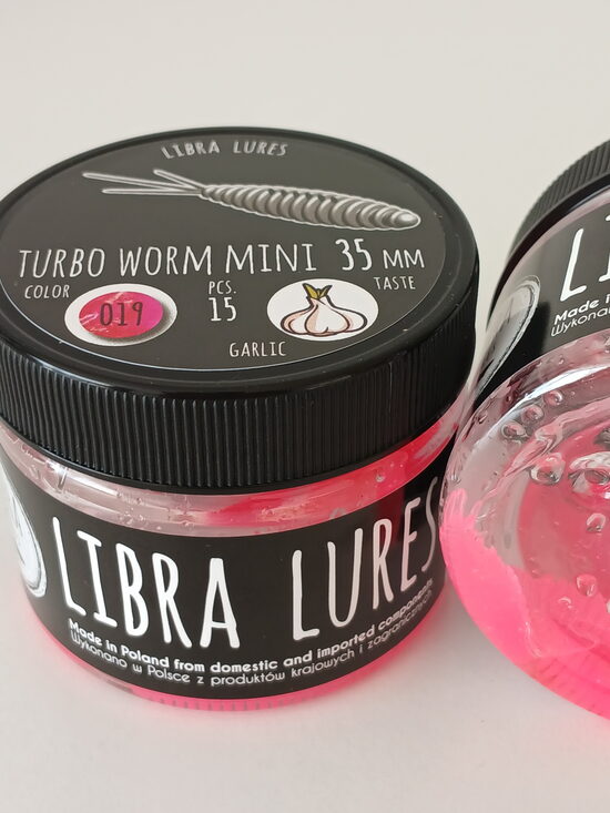Turbo Worm mini 35mm, 019-Hot Pink, 0,34gr, Garlic, 15pcs/pack