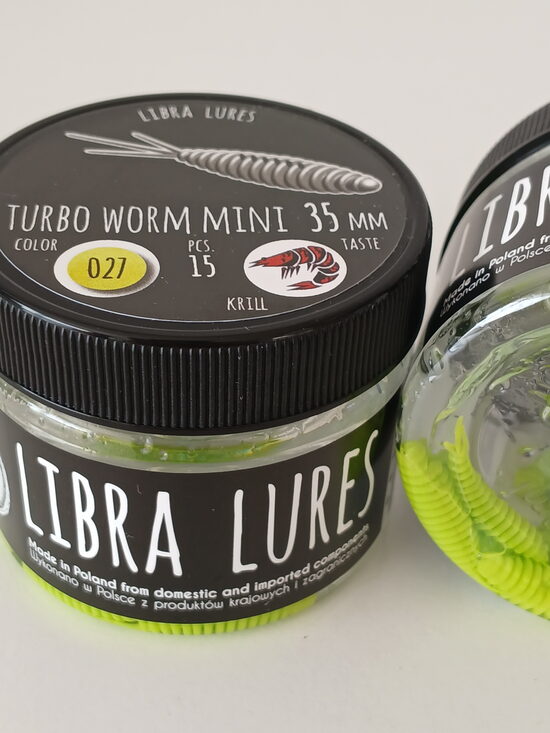 Turbo Worm mini 35mm, 027-Apple Green, 0,34gr, krill, 15pcs/pack