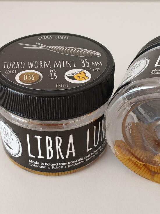 Turbo Worm mini 35mm, 036-Coffee Milk, 0,34gr, cheese, 15pcs/pack