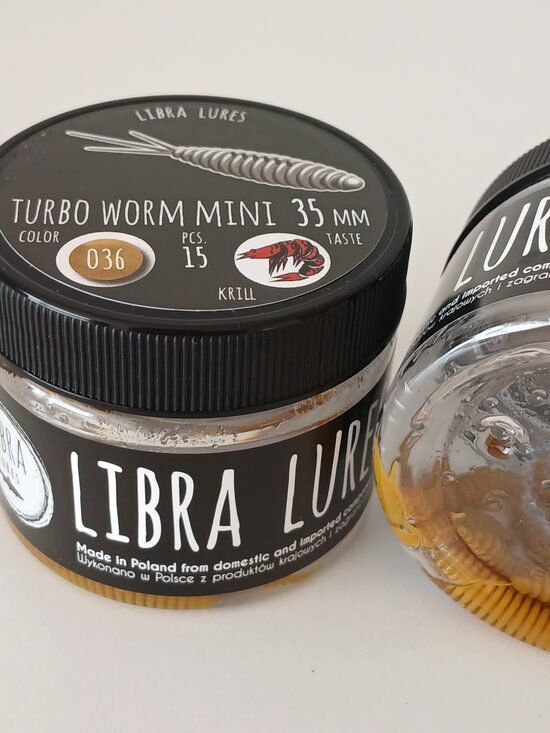 Turbo Worm mini 35mm, 036-Coffee Milk, 0,34gr, krill, 15pcs/pack