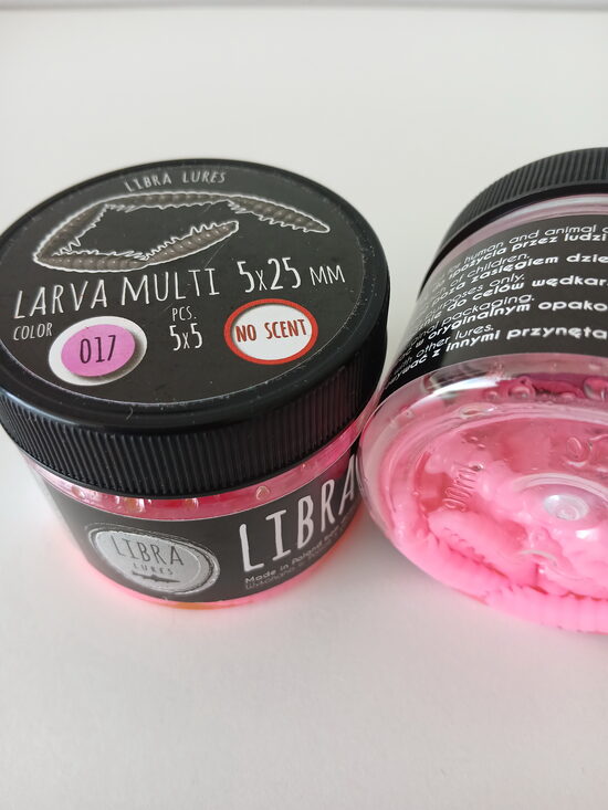 Larva multi 25mm (5x5), 017 - Bubble Gum, 2,25gr, no scent, 25(5x5)pcs/pack