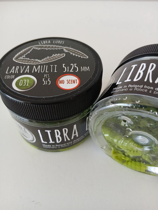 Larva multi 25mm (5x5), 031 - Olive, 2,25gr, no scent, 25(5x5)pcs/pack