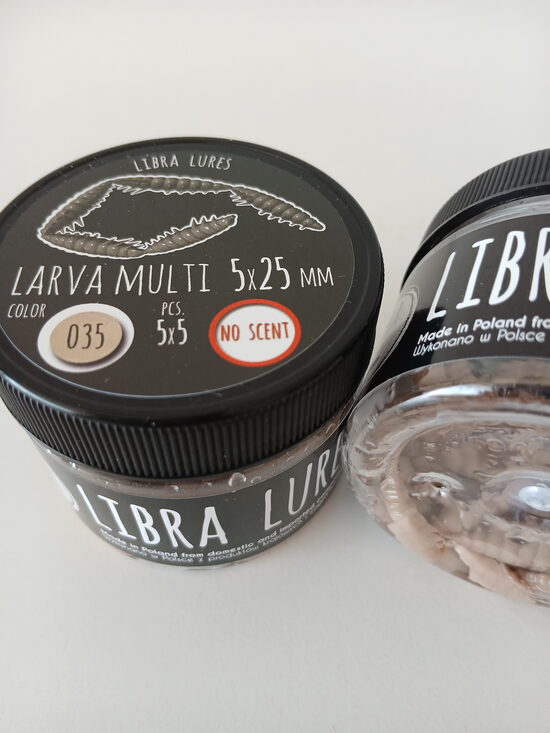 Larva multi 25mm (5x5), 035 - Pellets, 2,25gr, no scent, 25(5x5)pcs/pack