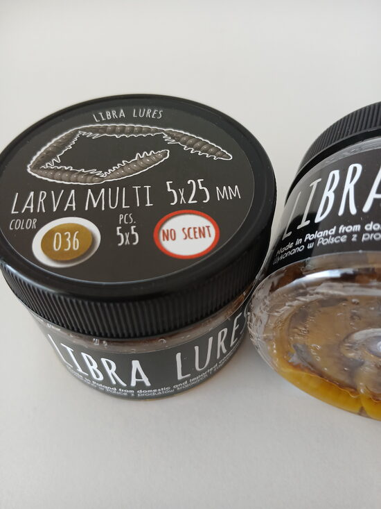 Larva multi 25mm (5x5), 036 - Coffee Milk, 2,25gr, no scent, 25(5x5)pcs/pack