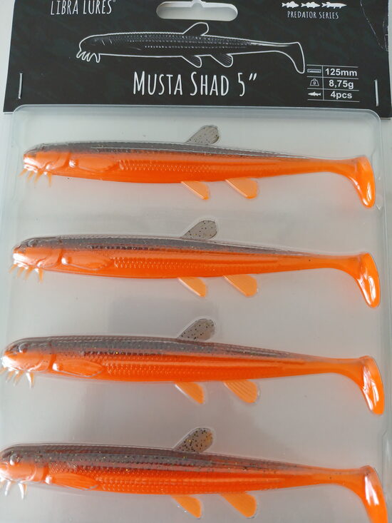 Musta Shad 5"/125mm, 111-Angry Carrot, 8,5gr, 4pcs/pack