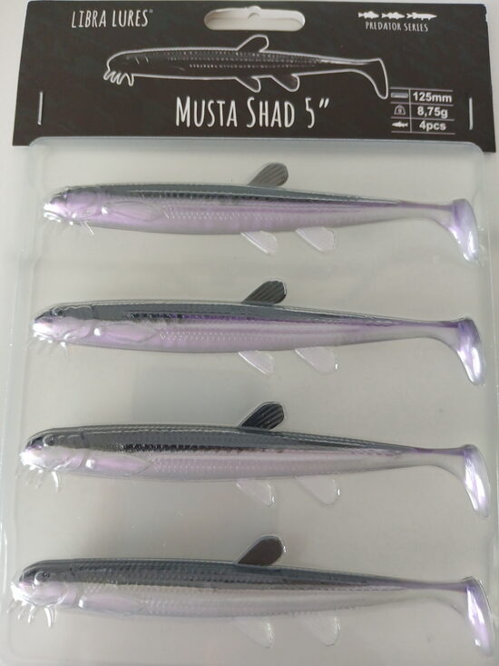 Musta Shad 5"/125mm, 120-Violet Shine, 8,5gr, 4pcs/pack