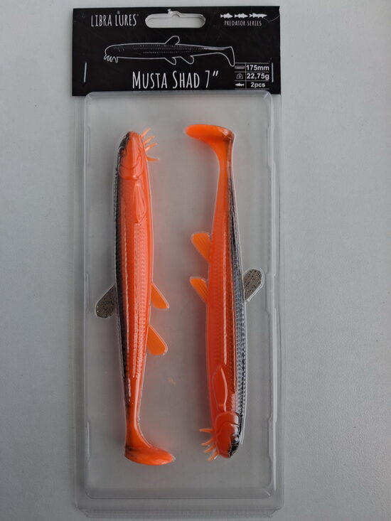 Musta Shad 7"/175mm, 111-Angry Carrot, 23,5gr, 2pcs/pack