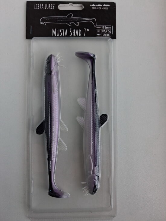 Musta Shad 7"/175mm, 120-Violet Shine, 23,5gr, 2pcs/pack