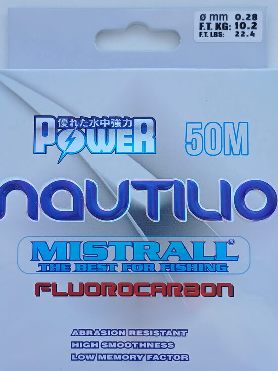 Nautilio Fluoro 50m, 0,28mm, Mistrall
