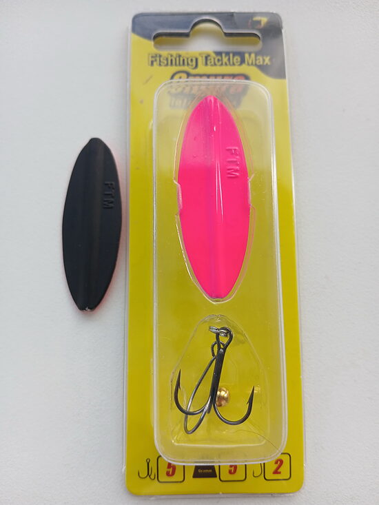  Блесна FTM Omura Inline Spoon Maxi 5.0g (Ярко-розовый / Черный)