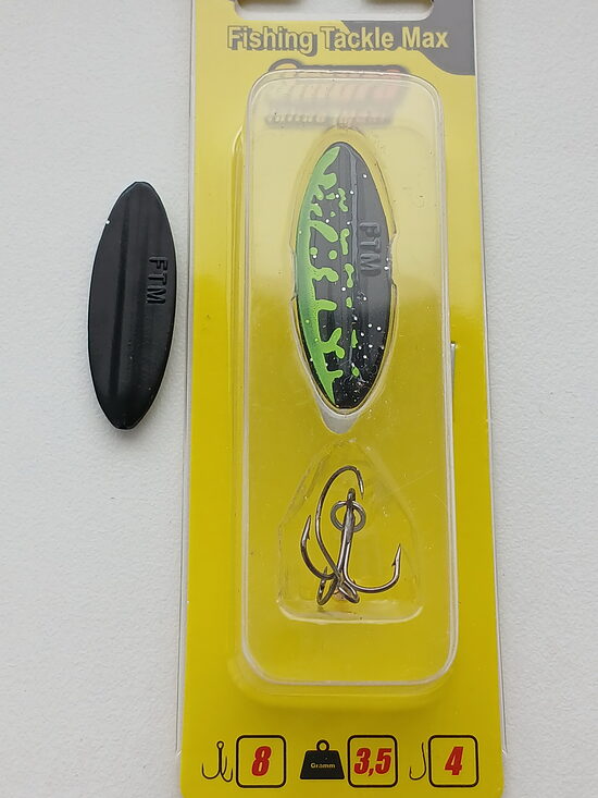 Проходная блесна FTM Omura Inline Spoon 3.5г (Black / Green)