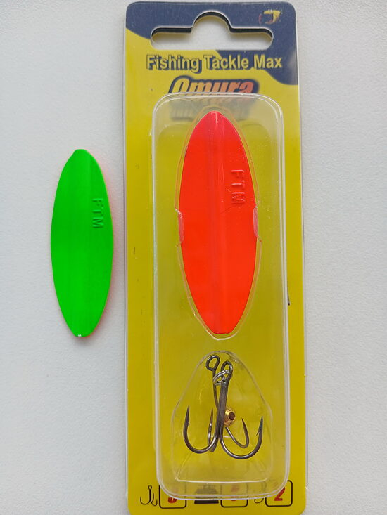  Блесна FTM Omura Inline Spoon Maxi 5.0g (Неоново-оранжевый / Зеленый)