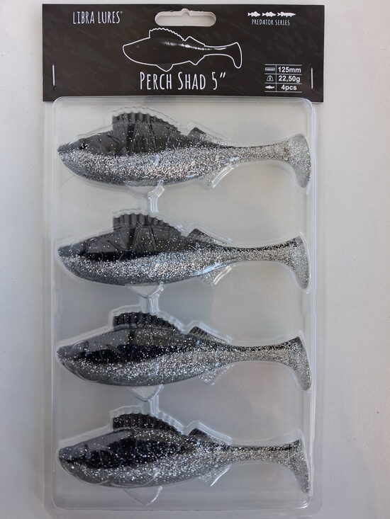 Perch Shad 5"/125mm, 002-Ghost, 21,5gr, 4pcs/pack