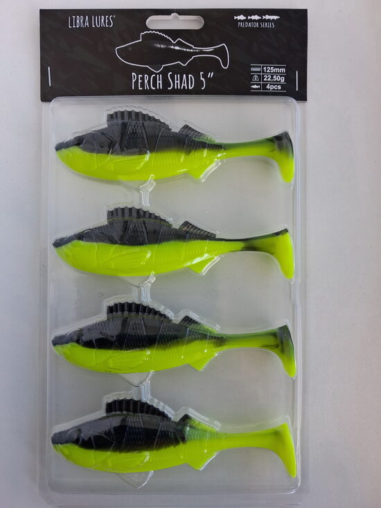 Perch Shad 5"/125mm, 006-Hot Yellow, 21,5gr, 4pcs/pack
