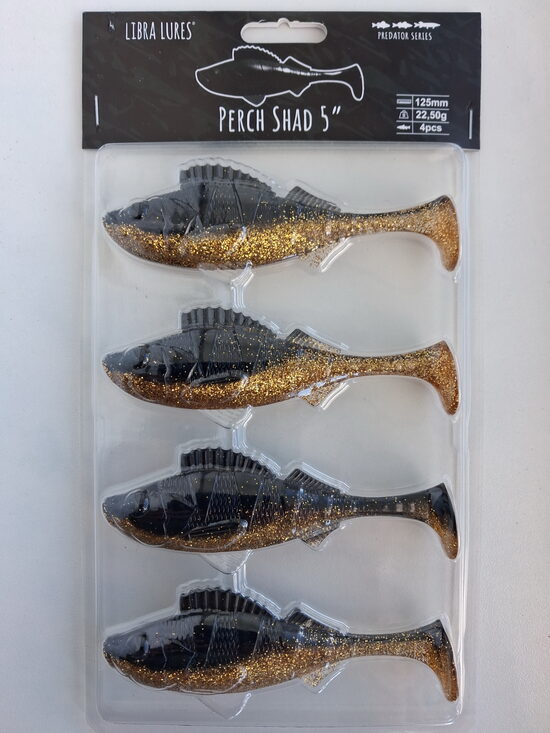 Perch Shad 5"/125mm, 009-Gold, 21,5gr, 4pcs/pack