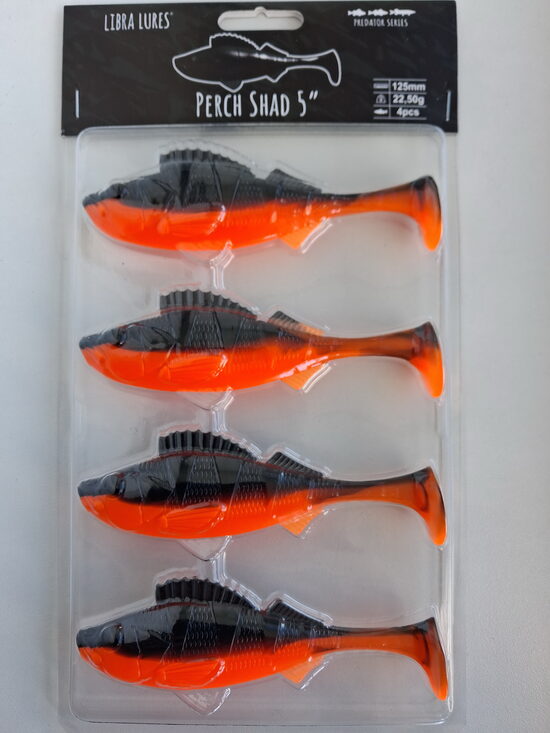 Perch Shad 5"/125mm, 011-Hot Orange, 21,5gr, 4pcs/pack