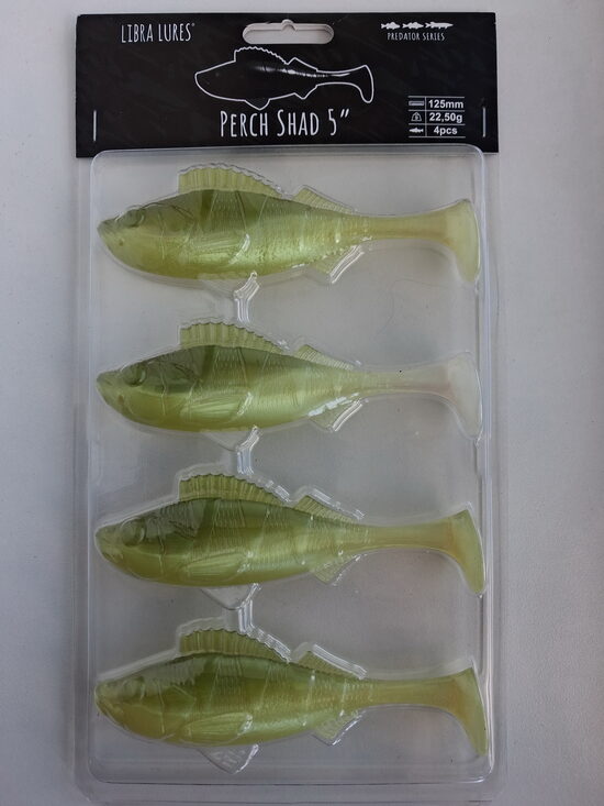 Perch Shad 5"/125mm, 031-Olive Whitefish, 21,5gr, 4pcs/pack