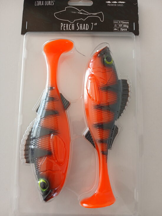 Perch Shad 7"/175mm, 011-Hot Orange, 50gr, 2pcs/pack