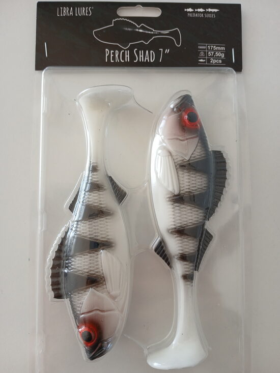 Perch Shad 7"/175mm, 001-White, 50gr, 2pcs/pack