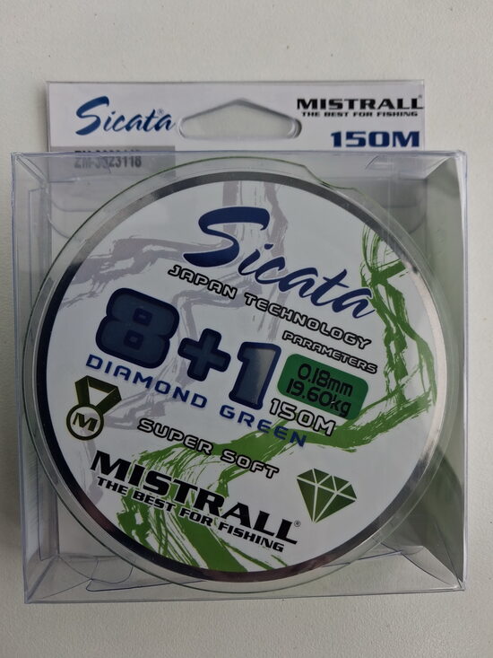 Sicata 8+1 Green pītā aukla 150m 0,18mm
