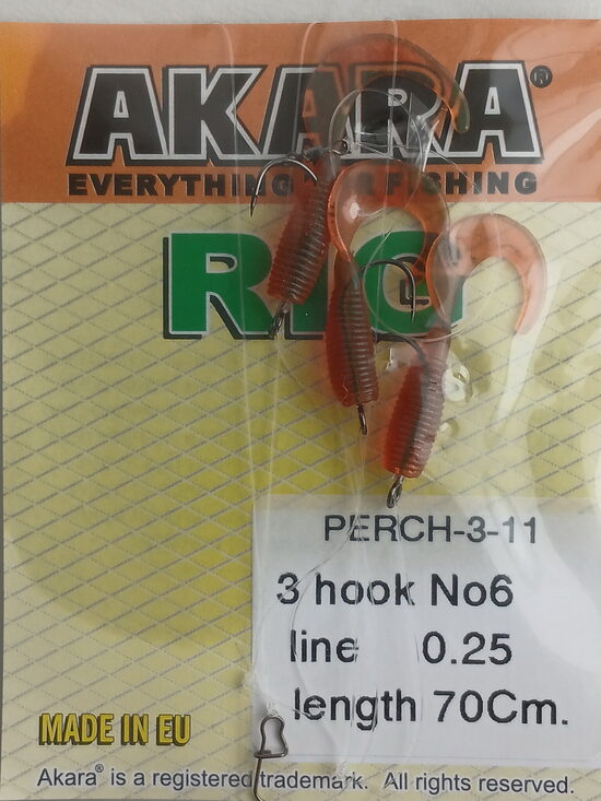 System PERCH 3, lenght 70cm, 0,25mm, 3 hooks nr.6, color 11
