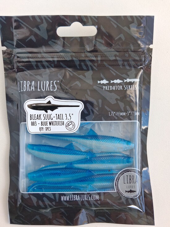 Mini Bleak-Slug Tail 3,5"/90mm, 003-Blue Whitefish, 2,25gr, 8pcs/pack
