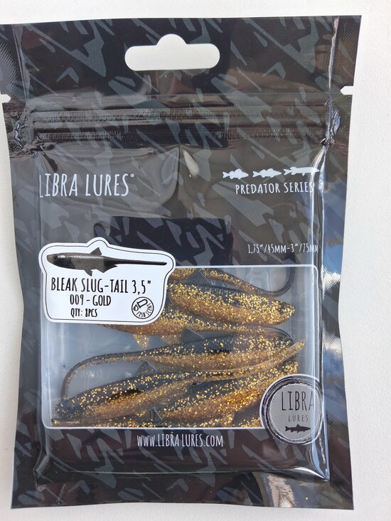 Mini Bleak-Slug Tail 3,5"/90mm, 009-Gold, 2,25gr, 8pcs/pack