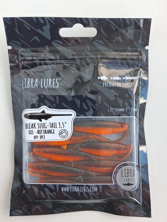 Mini Bleak-Slug Tail 3,5"/90mm, 011-Hot Orange, 2,25gr, 8pcs/pack